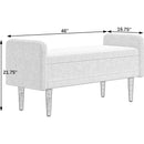 Teddy velvet storage stool, ,with storage space, suitable for apartments, living rooms and bedrooms-BEIGE(45.98'*16.75'*21.75')
