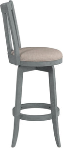 Bar Height Swivel Stool 30 Inch Blue Wire Brush Finish