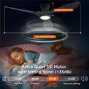 52 Inch Black Ceiling Fan With Integrated Led Lighting