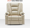 Beige Large Power Lift Recliner Chair With Massage And Heat