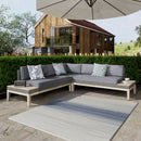 Outdoor Acacia Wood and Wicker 3 Piece Sectional Sofa Set