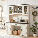 Farmhouse 76 Inch White Industrial Grade Desk Hutch