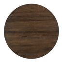 TREXM 5-Piece Retro Functional Dining Set, Round Table with a 16'W Leaf and 4 Upholstered Chairs for Dining Room and Living Room (Walnut)