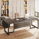 Retro-Gray L-Shaped Executive-Grade Desk File Cabinet
