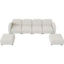 116x58" Velvet Modular Sectional Sofa,U Shaped Reversible Couch Set,Free Combination,6 Seat Sleeper Cloud Sofa Bed with Ottoman,Convertible Oversized Indoor Furniture Pieces for Living Room,Beige