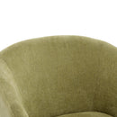 Modern Accent Chair with Round Back & Wooden Legs - Mid-Century Inspired Lounge Chair for Living Room, Bedroom, or Office - Soft Fabric Upholstery