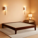 Queen Platform Bed Frame Dark Walnut Underbed Storage