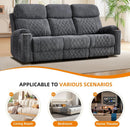 Grey Fabric 3-Seater Electric Recliner Sofa with Cup Holders