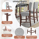 5-Piece Counter Height Dining Set, Faux Marble Bar Table with 4 Upholstered Chairs, Mid-Century Style for Kitchen or Small Spaces