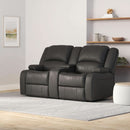 67 Inch Powered Wall Hugger Recliner Sofa Gunmetal Fabric