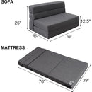 Memory Foam Sleeper Chair With Washable Cover Dark Gray