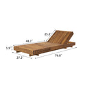 Lounge chaise Set, Acacia solid wood with  LOUNGE CUSHION (Cream+TRIPLE FOLDS) - Matching Dark Grey Version Available