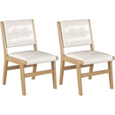 PU dining chair, no armrest with wooden legs, suitable for kitchen, dining room, living room, bedroom and other occasions,set of 2
