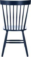 Navy Blue Windsor Spindle Solid Wood Dining Chair Set Of 2