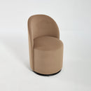 Set Of 1 Upholstered Kitchen & Dining Room Barrel Chair, Mid Century Modern Round Velvet Dining Chair, 360 Degree Swivel Comfy Armless Accent Makeup Vanity Side Chair for Bedroom Living Room