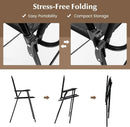 Patio Table And Chairs Set 3 Piece With DPC Tabletop And Folding Counter Height Chairs