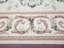 Elegant Aubusson Rug 10 x 14, Cream and Ivory Simple Aubusson Floral Carpet, Hand-Woven, European, New Aubusson Rug, Wool Area Rug, Violins