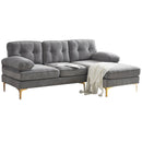 82.6' Modern Sectional Sofas Couches Velvet L Shaped Couches for Living Room, Bedroom(Old SKU:SG000980AAE), Light Grey