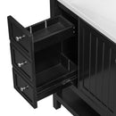 36' Bathroom Vanity with Sink Combo, One Cabinet and Three Drawers, Solid Wood and MDF Board, Black (Old Sku:SY999505AAB)
