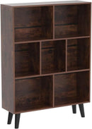 Rustic Brown 3 Tier Cube Bookshelf With Open Sides