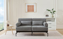Modern Loveseat Sofa 59' Sofa Couch 2-Seater with USB Ports, Unique Cylindrical Armrests, Grey Chenille