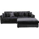 105' Oversized Sectional Sofa Cloud Couch for Living Room, Modern stripe L Shaped Couch, Comfy Boucle Modular Sofa Sleeper with Moveable Ottoman (Gery)
