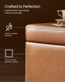 Caramel Brown 25 Gallon Large Capacity Storage Ottoman