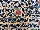 Antique Chinese Peking Rug 10x14, Beige Black, Handmade Wool Art Deco Carpet
