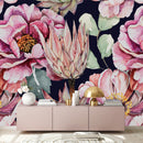 Voguish Large Pink Flowers Wallpaper Vogue