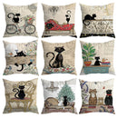 Vintage Black Cat Cushion Covers