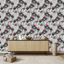 Flowers and Exotic Birds Wallpaper