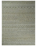 Hand Knotted Ivory, Beige and Brown  Modern Contemporary Southwestern Tribal Trellis Recycled Silk Area Rug