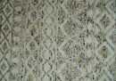 Hand Knotted Ivory, Beige and Brown  Modern Contemporary Southwestern Tribal Trellis Recycled Silk Area Rug