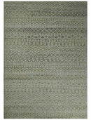 Hand Knotted Ivory, Beige and Brown  Modern Contemporary Southwestern Tribal Trellis Recycled Silk Area Rug