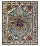 9x12 and Runner Traditional Mustard, Silver and Ivory Hand knotted wool Area Rug