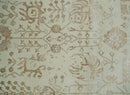 9x12 Fine Hand Knotted Beige and Brown Traditional Vintage Style Wool and Silk Rug