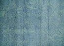 9x12 Fine Hand Knotted Blue and Teal Traditional Vintage Persian Style Antique Wool Rug | AGR33