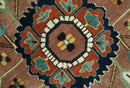 9x12 Fine Hand Knotted Rust, Blue and Aqua Traditional Heriz wool area rug