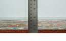 9x12 Fine Hand Knotted Rust, Ivory and Teal Traditional Heriz wool area rug