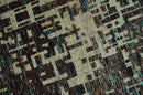 9x12 Hand Knotted Beige and Brown Modern Abstract Contemporary Recycled Silk Area Rug