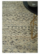 9x12 Hand Knotted Beige and Brown  Modern Contemporary Southwestern Tribal Trellis Recycled Silk Area Rug