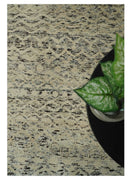 9x12 Hand Knotted Beige and Brown  Modern Contemporary Southwestern Tribal Trellis Recycled Silk Area Rug