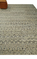 9x12 Hand Knotted Beige and Brown  Modern Contemporary Southwestern Tribal Trellis Recycled Silk Area Rug