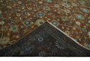 9x12 Hand Knotted Brown and Beige Traditional Floral Wool Area Rug