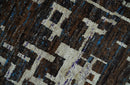 5x8 and 9x12 Hand Knotted Silver, Charcoal and Brown Modern Abstract  Recycled Silk Area Rug