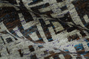 5x8 and 9x12 Hand Knotted Silver, Charcoal and Brown Modern Abstract  Recycled Silk Area Rug