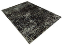 5x8 and 9x12 Hand Knotted Silver, Charcoal and Brown Modern Abstract  Recycled Silk Area Rug