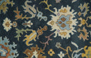 9x12 Hand Knotted Charcoal and Ivory Oushak Traditional Persian Vintage Wool Rug | TRDCP789912