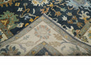 9x12 Hand Knotted Charcoal and Ivory Oushak Traditional Persian Vintage Wool Rug | TRDCP789912