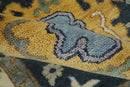 9x12 Hand Knotted Charcoal and Ivory Oushak Traditional Persian Vintage Wool Rug | TRDCP789912